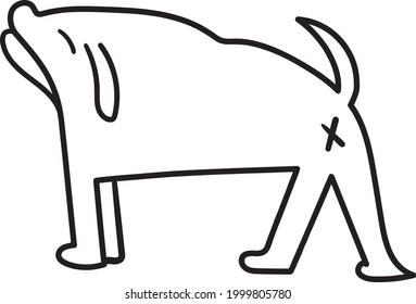 standing dog, vector art professional illustration