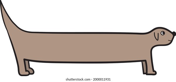 standing dog, vector art professional illustration