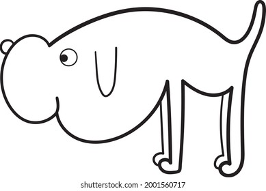 Stehhund, Vektorgrafik, professionelle Illustration