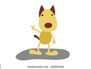 standing dog vector cartoon