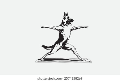 Standing dog vector silhouette image