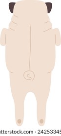 Standing Dog's Back Vector Illustration