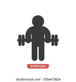 Standing with dumbbells vector icon 