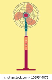 Standing Electric Fan in Flat Design