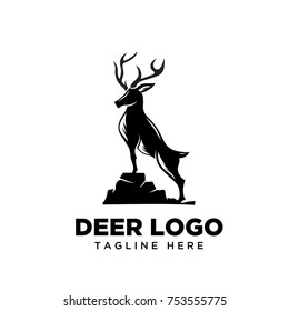 Standing Elegant Deer Logo Stock Vector (Royalty Free) 753555775 ...