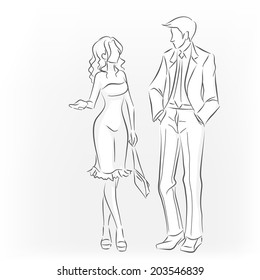 Couple Sketch Images Stock Photos Vectors Shutterstock