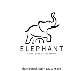 standing elephant logo drawing art design inspiration