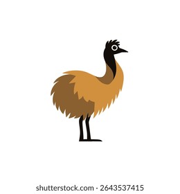 Standing emu illustration poses gracefully indoors studio shot