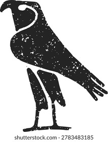 standing falcon bird ancient Egyptian symbol