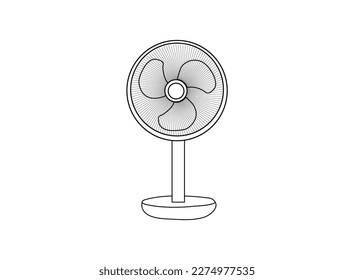 
standing fan vector design and line art. standing fan vector art, icons, and vector images. standing fan with white background.