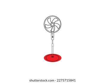 standing fan vector design and line art. standing fan vector art, icons, and vector images. standing fan with white background.