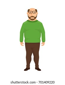 Standing fat man vector