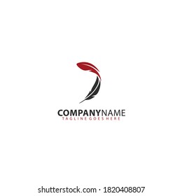 standing feather with 2 color logo designs