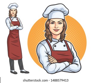 Standing Female Chef Vector Eps 10 Stock Vector (Royalty Free ...