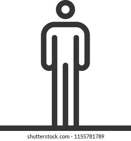 Standing figure, bold line stick figure icon. The illustration is vector, editable stroke, 48x48 pixel perfect. Crafted with precision and eye for quality.