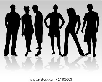 Standing figures of people