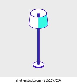 Standing floor lamp isometric vector icon illustration
