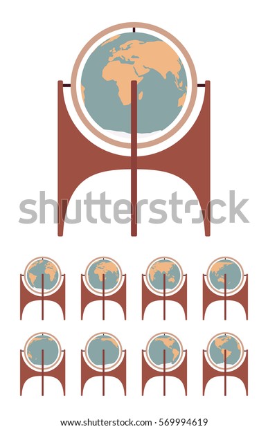 Standing Floor Retro Globe Unique Home Stock Vector Royalty Free