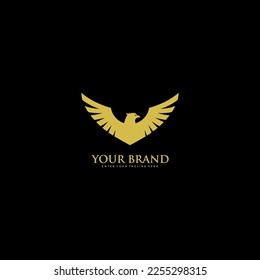 standing flying eagle logo. This type of logo design is simple, elegant and easy to use in various media. vectors