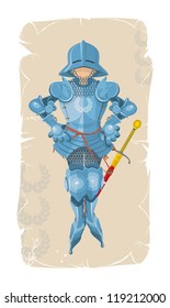 Standing foot knight, vector