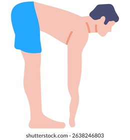 Standing Forward Bend Icon Flat Vector Illustration