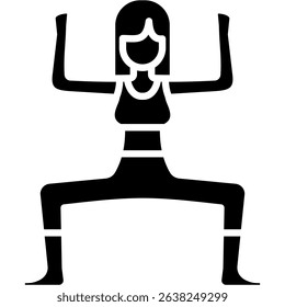 Standing Forward Bend Icon Glyph Vector Illustration