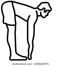 Standing Forward Bend Icon Line Vector Illustration