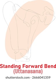 Standing Forward Bend (Uttanasana) - Minimal One Line Yoga Illustration Vektor