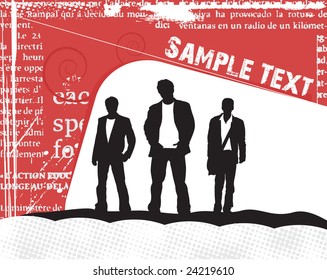 standing friends retro background