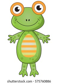 Standing Frog Cartoon Vector Illustration