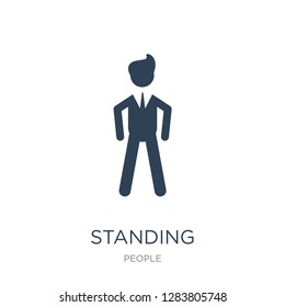 standing frontal man icon vector on white background, standing frontal man trendy filled icons from People collection, standing frontal man vector illustration