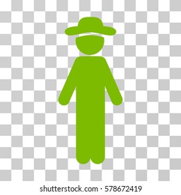 Standing Gentleman icon. Vector illustration style is flat iconic symbol, eco green color, transparent background. Designed for web and software interfaces.