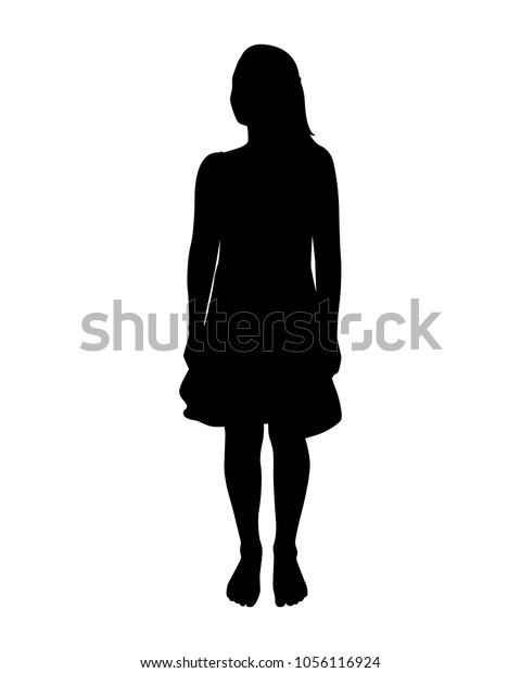 Standing Girl Silhouette Vector Stock Vector (Royalty Free) 1056116924 ...