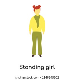 Standing girl vector vector isolated on white background for your web and mobile app design, Standing girl vector logo concept