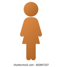 Standing Girl vector toolbar icon for software design. Style is a gradient icon symbol on a white background.