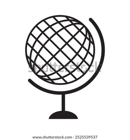 Standing globe icon vector illustration on white background. simple globe vector . 