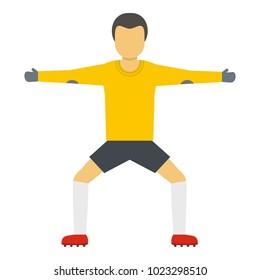 Standing goalkeeper icon. Flat illustration of standing goalkeeper vector icon for web