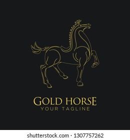 STANDING GOLD STRONG HORSE