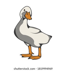 Standing goose vector on white background