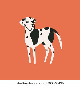 Standing Great Dane Vector Illustration from Side for Dog Related Business