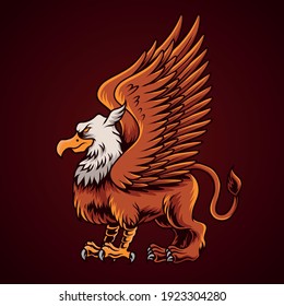 Standing griffin creatur vector illustration