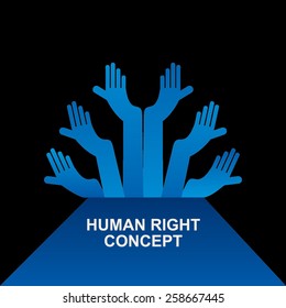 standing hands for human rights concept