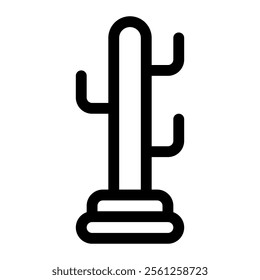 Standing hat racks icon with simple and line style