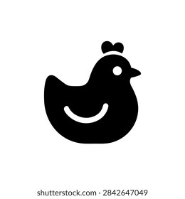 Standing Hen Side View Silhouette Solid Icon