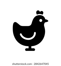 Standing Hen Side View Solid Icon
