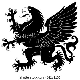 Standing heraldic griffin