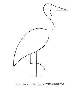 Ständiger Heron-Stetigförderer mit einzeiliger Kunstzeichnung und Herondesign-Vektorgrafik
