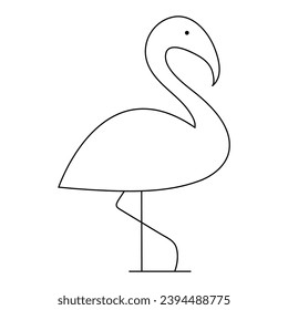 Standing heron continuous single line art drawing and heron design vector