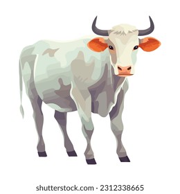 Standing Holstein cow farm animal icon isolated