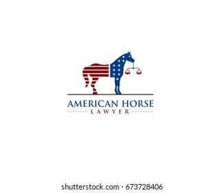 standing horse with american flag as his body